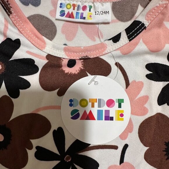 Dot Dot Smile Baby Girl Size 12/24M Floral Tank Twirl Dress Attached Brief NWT - Picture 7 of 9